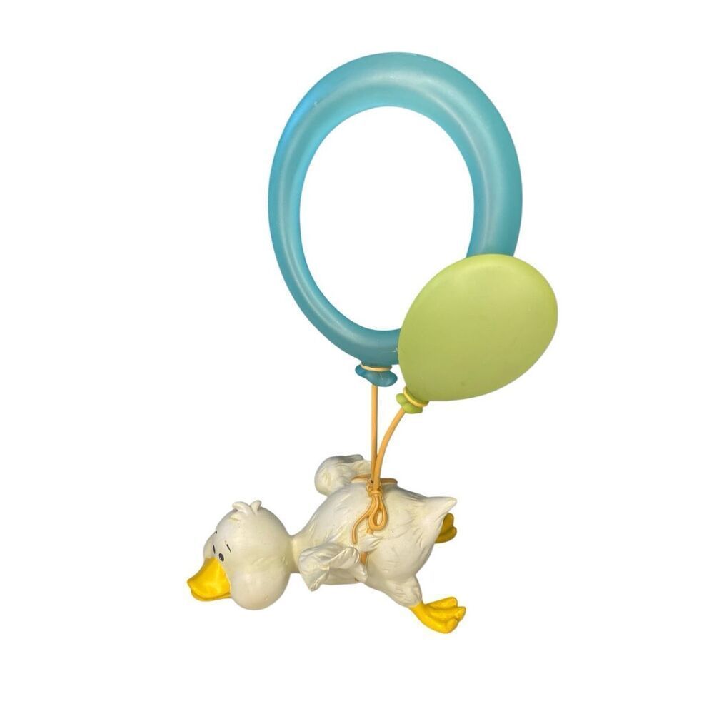 Burnes 5x9 in Duck Figurine Picture Frame Balloons Baby Kids